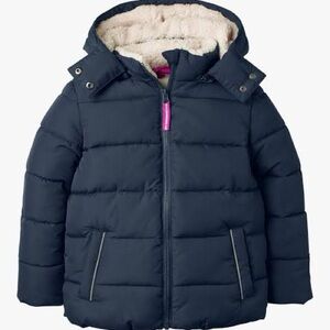 Mini Boden Girls Cosy Padded Navy Blue Quilted Puffer Jacket
